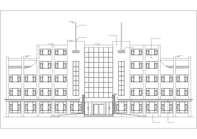 天津某大学2500平米左右4层框架结构办公楼建筑+结构设计CAD图纸_图1