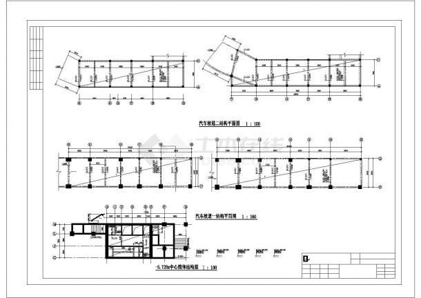 精美滨江花园结构施工CAD平面布置参考图-图一