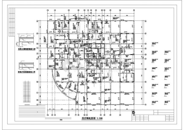 精美滨江花园结构施工CAD平面布置参考图-图二
