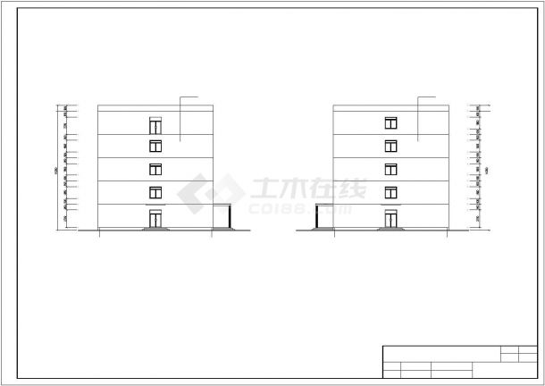 郑州某中学4300平米五层钢混框架结构教学综合楼建筑设计CAD图纸-图二