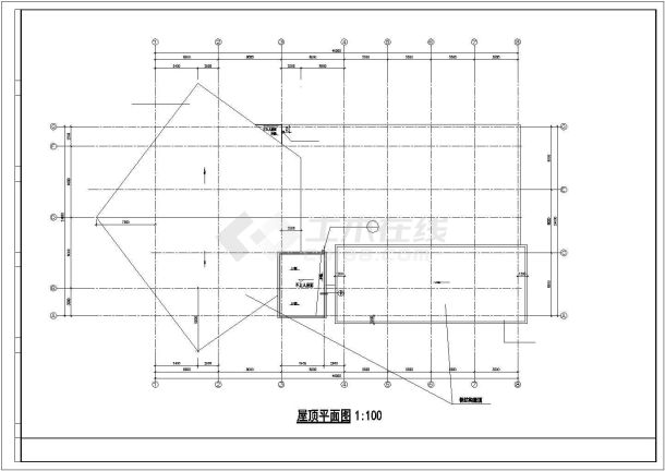 武汉市某居住区2920平米3层框架结构活动会所建筑设计CAD图纸-图一