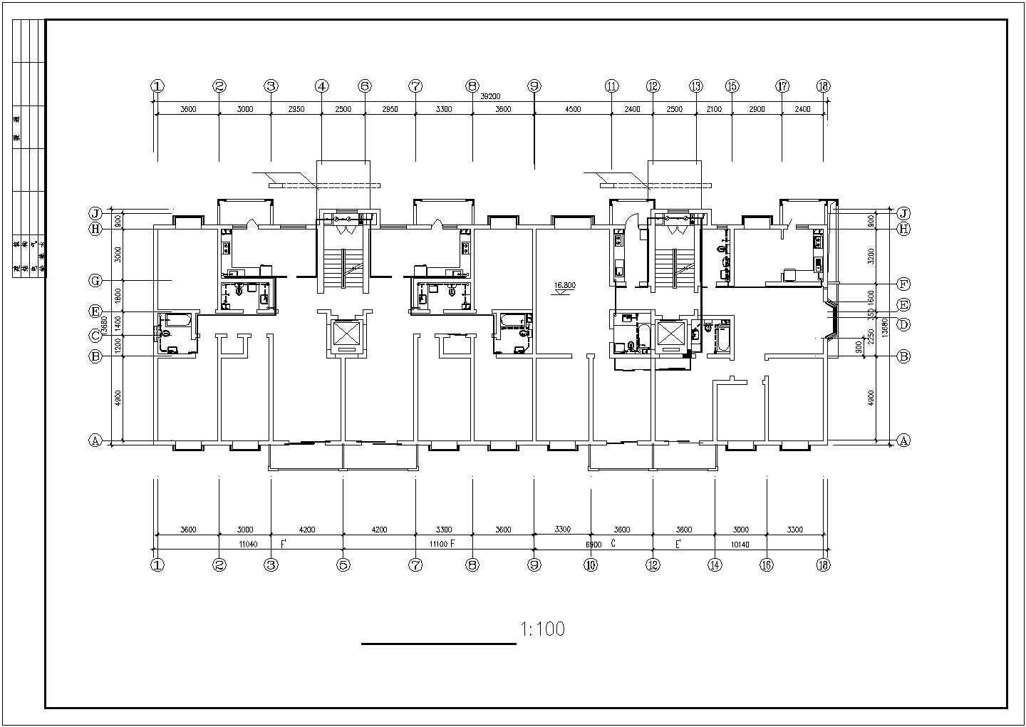某现代化小区4300平米7层框混住宅楼全套给排水系统设计CAD图纸