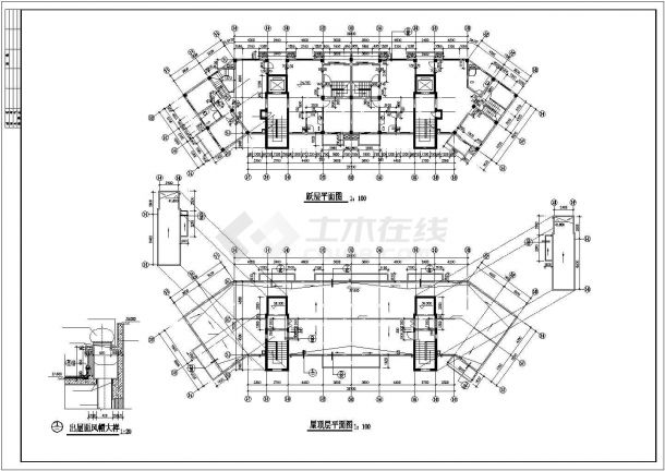 5400平米11+1层框架结构商住楼建筑设计CAD图纸（底层商铺）-图一