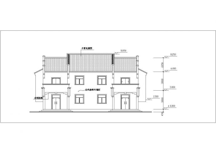 530+350平米两栋框混结构单体别墅平立剖面设计CAD图纸（带效果图）_图1