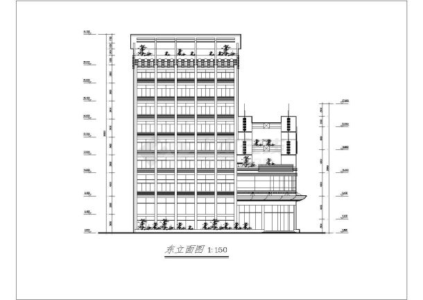某框架剪力墙结构八层豪华宾馆设计cad全套建筑施工图-图二