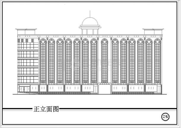 某框架结构多层欧式宾馆建筑设计cad方案图纸-图二