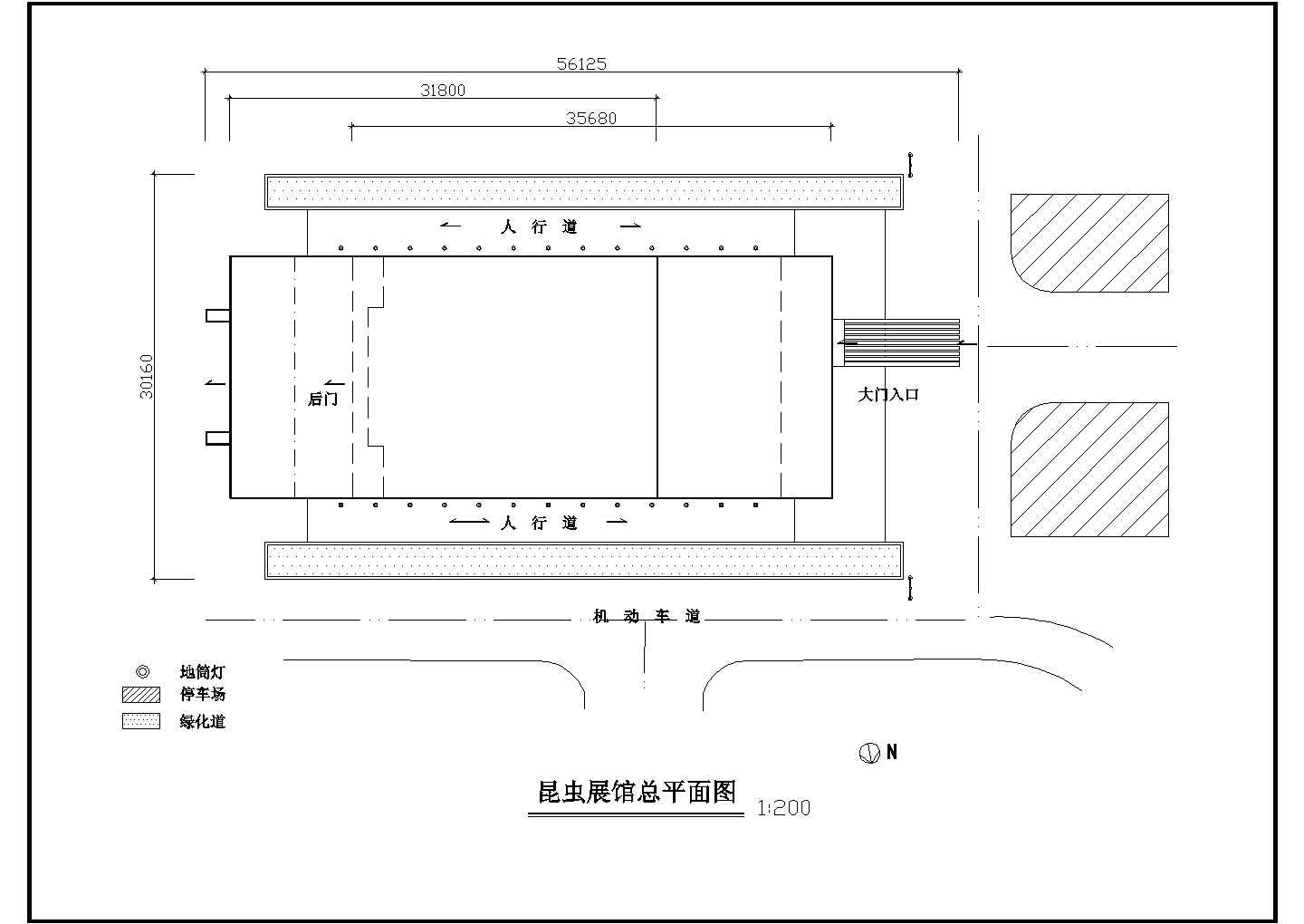 长30米 宽18.434米 2层昆虫博物馆展馆CAD建筑设计方案图【一二层平面 总平 3立2剖】