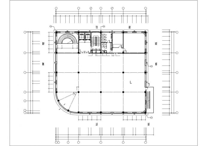 北京某互联网公司1600平米4层框架办公楼平面设计CAD图纸_图1