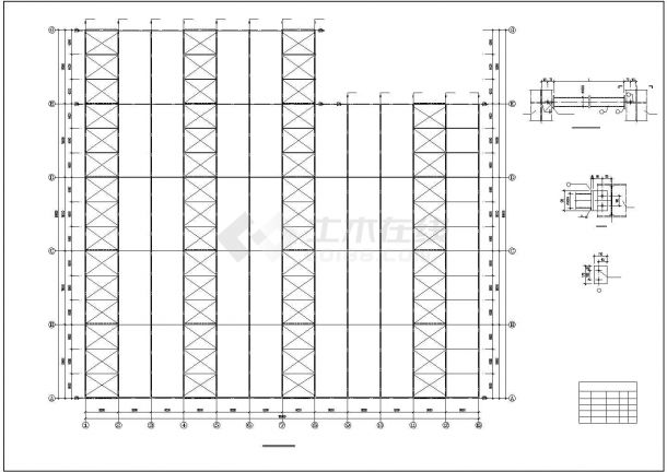 8640平方米北京某家具厂房结构施工设计cad图-图一