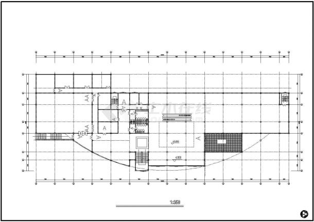 长105.3米 宽40.2米 3层会展中心CAD建筑方案设计图【各层平面 1立1剖】-图二