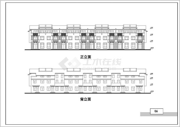 1800平米2层砖混结构民居楼平立剖面设计CAD图纸（含阁楼/2套方案）-图二