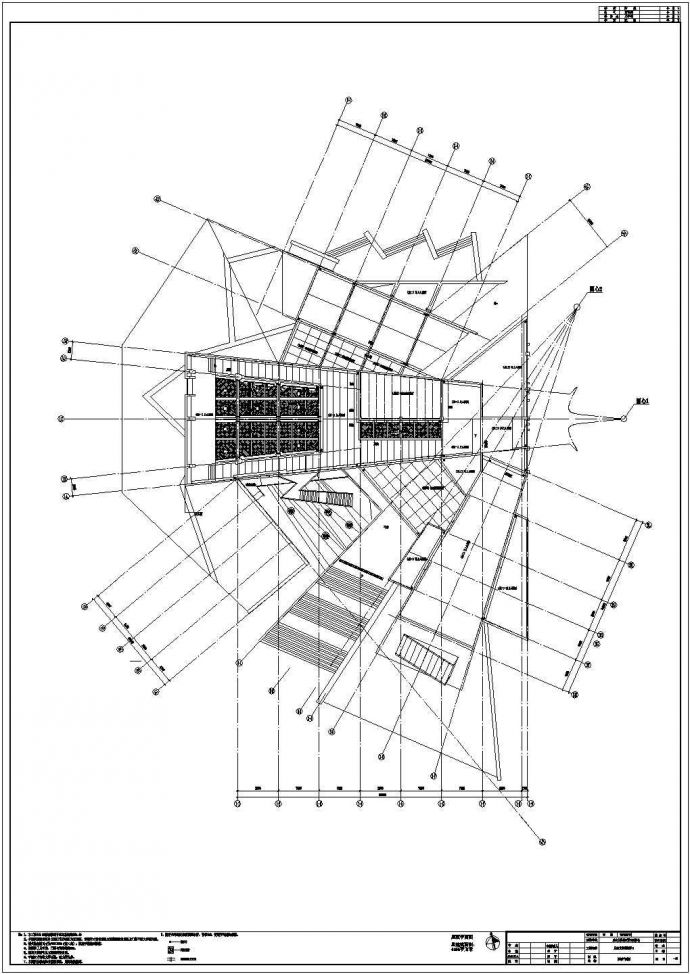 某博物馆文本及游客服务中心CAD建筑施工图-平面图_图1