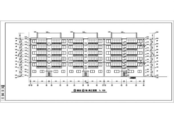 3900平米临街6层砖混结构住宅楼平立剖面设计CAD图纸（底层商用）-图一