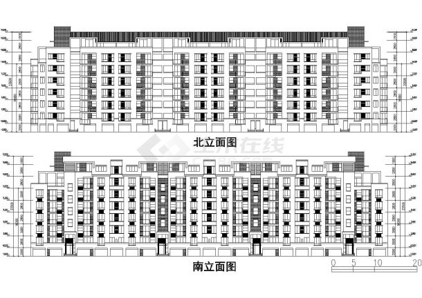 济南市盛通花园小区6层砖混结构组合式住宅楼建筑设计CAD图纸-图一
