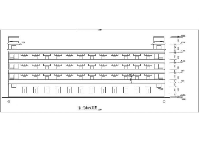 宁波市某工业区1940平米四层框架结构职工宿舍楼建筑设计CAD图纸_图1