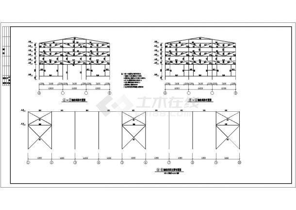 钢结构15吨吊车厂房结构施工CAD图-图二
