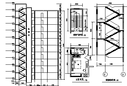 某十层框架结构小区住宅楼建筑施工cad图(含计算书，毕业设计，结构图)-图二
