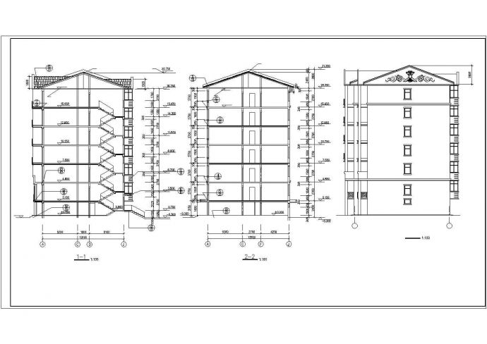 3750平米六层砖混结构民居住宅楼建筑设计CAD图纸（含阁楼和车库层）_图1