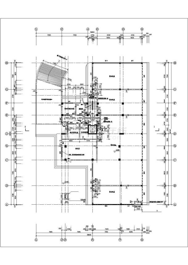 1.4万平米18层框剪结构商住楼平面设计CAD图纸（底层商用/含地下层）-图一