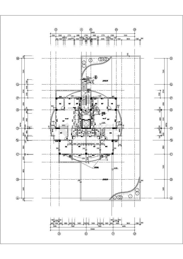 1.4万平米18层框剪结构商住楼平面设计CAD图纸（底层商用/含地下层）-图二