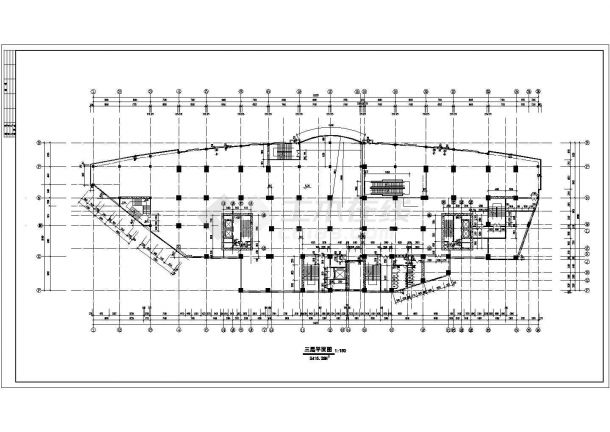2.4万平米23层框剪结构商住楼全套平面设计CAD图纸（1-4层商场）-图二