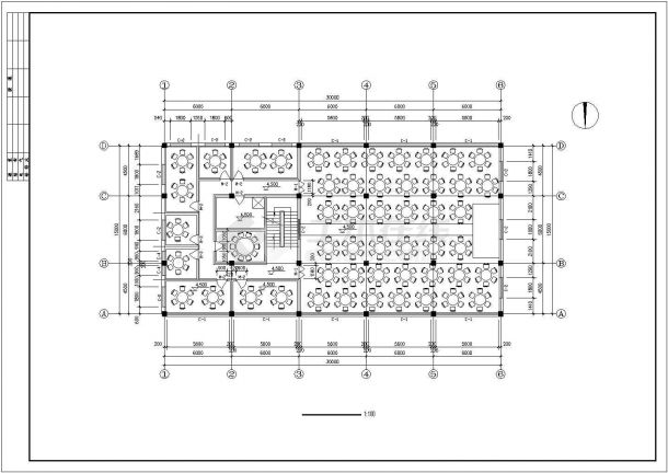  3层饭店建筑结构施工图（长30米 宽15米）-图二
