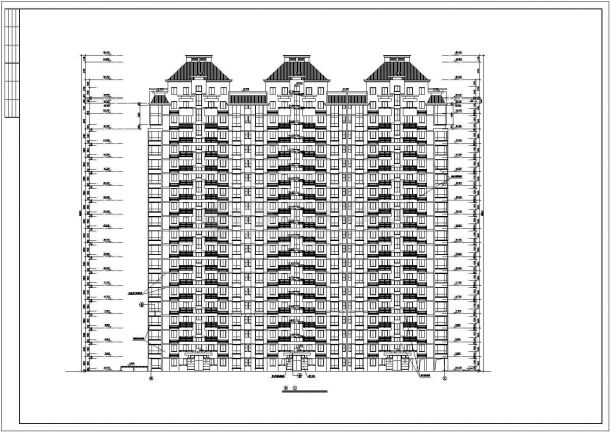 台州市某新建小区21层剪力墙结构住宅楼平立剖面设计CAD图纸-图一