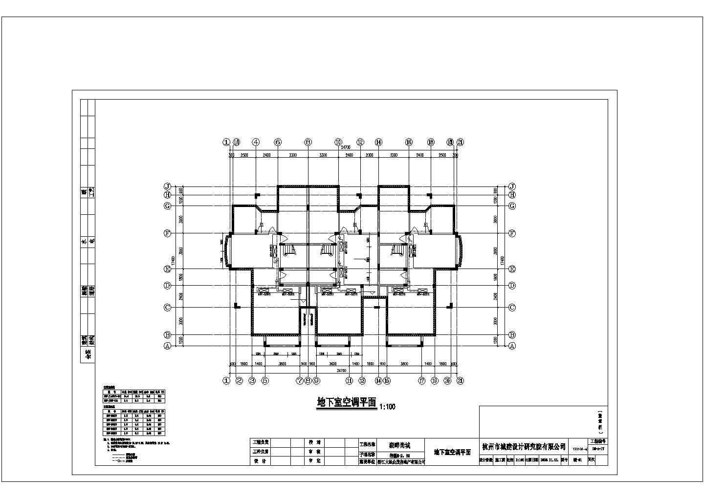 某商城整套中央空调系统设计cad施工图纸