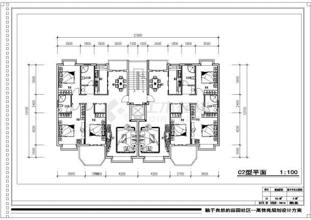 济南市某新建小区75-135平米热门户型设计CAD图纸（共13张）-图二