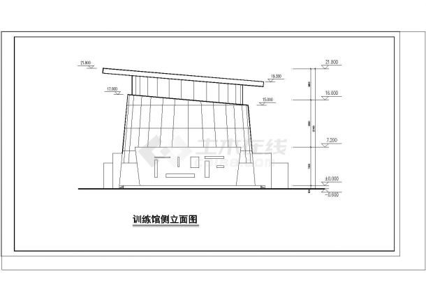 2层篮球训练馆建筑方案设计cad图纸-图一