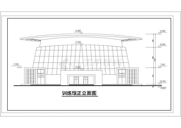2层篮球训练馆建筑方案设计cad图纸-图二