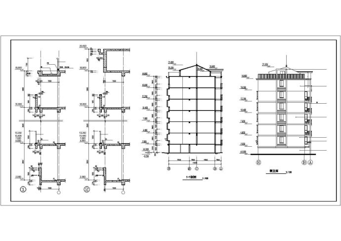 榆林市司丽华苑小区6层砖混结构住宅楼建筑设计CAD图纸（含车库层）_图1