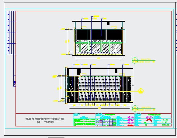 某办公空间-会议室CAD立面_图1
