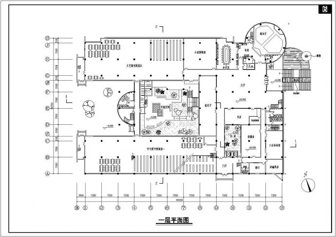 农业大学图书馆建筑设计CAD图纸_图1