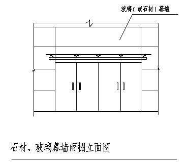 某幕墙大雨棚设计cad图纸-图二