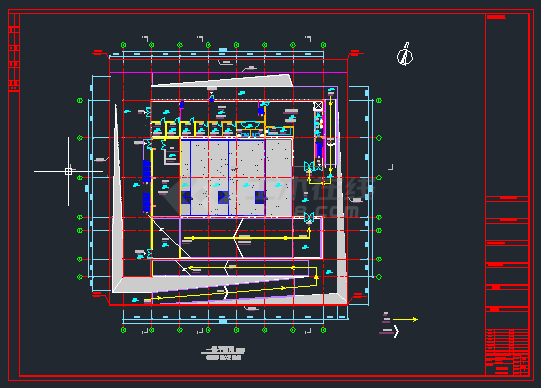 51米 宽51米 3层2609.2平米展览展馆建筑初步设计方案图-一层平面图-图一