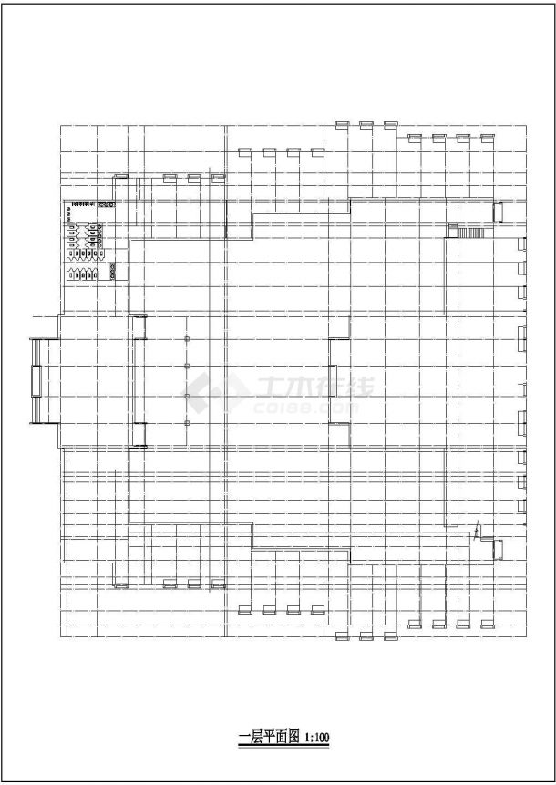 某著名戏楼组合CAD建筑施工图-图一