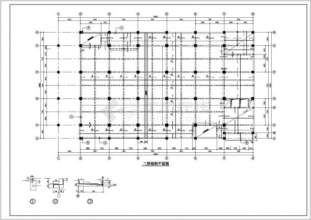 长59.8米 宽28.8米 5层框架住宅楼结构施工图-图二