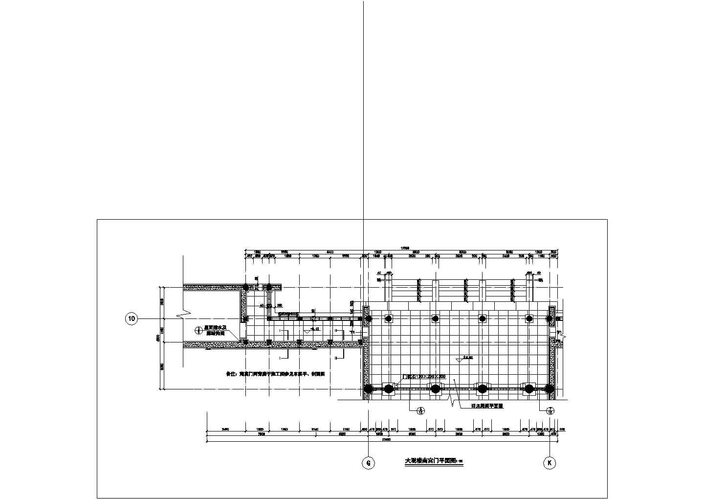 大观楼古建出图CAD建筑方案文本-大观楼南宫门平、立面