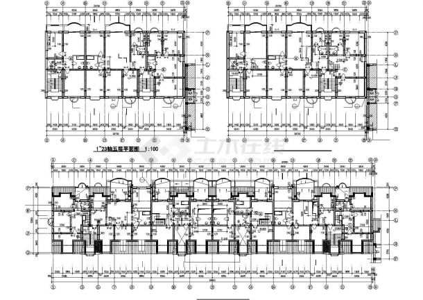 滁州市庆阳小区6层混合结构住宅楼全套平面设计CAD图纸（2套方案）-图一