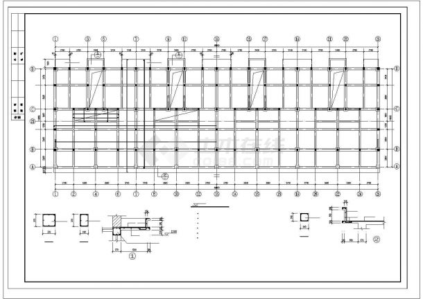 长48米 宽14.6米 -1+5层底层框架-抗震墙结构住宅楼结构施工图-图二