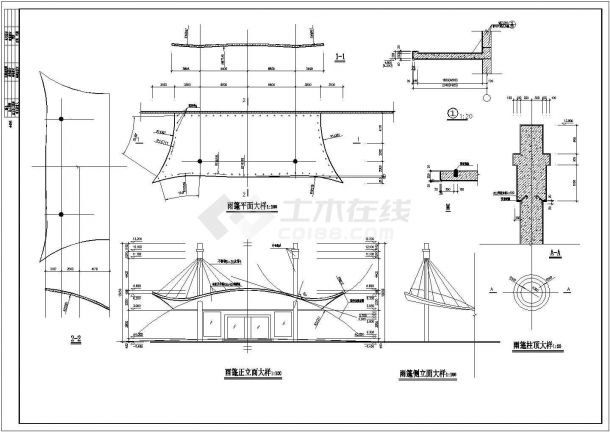 学校某综合楼全套CAD建筑图-图一