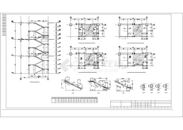 [吉林]地上三层框架结构购物中心改造加固结构施工图-图二
