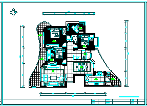 某小区住宅三房现代风格装修设计cad施工图_图1