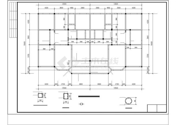 某小区联体别墅结构施工设计图纸-图二