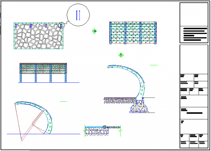 某自行车棚施工CAD完整设计构造大样_图1