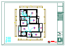 某三房公寓现代风格装修设计cad施工图-图二