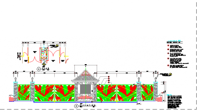 某围墙栏杆CAD节点构造设计施工图_图1