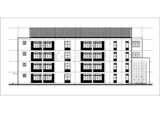 武汉市某实验中学3240平米4层框架结构教学楼建筑CAD设计图纸-图一