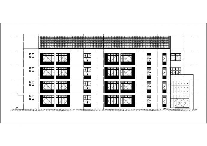 武汉市某实验中学3240平米4层框架结构教学楼建筑CAD设计图纸_图1